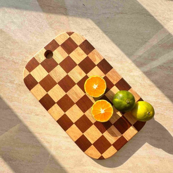 تخته گوشت چوبی شطرنجی مستطیل